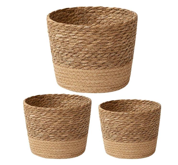 3 Maceteros De Cesta Tejida, Cubierta para Macetas