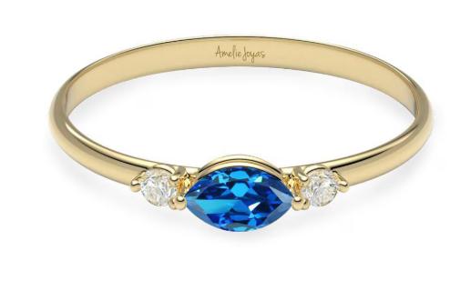  AMELIE JOYAS  Anillo de oro zirconia brillante
