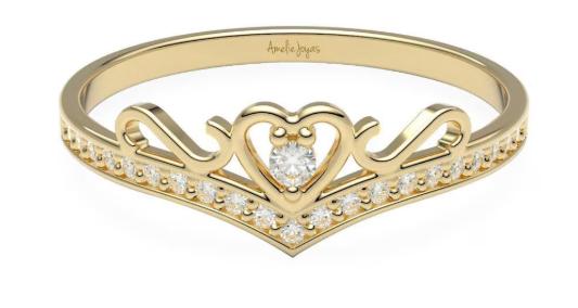  AMELIE JOYAS  Anillo de oro zirconia brillante