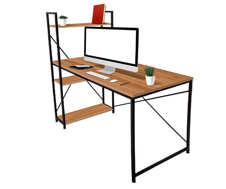  Escritorio con repisa, Ideal para hogar u Oficina, soporta hasta 120 kg, 1.2 Metros de Altura