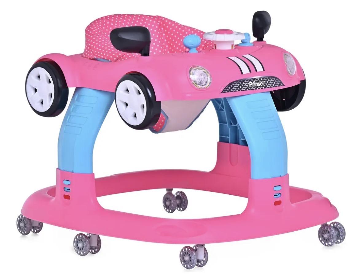 Andadera Bebe Prinsel Auto 3 Alturas Tablero Electronico Color rosa