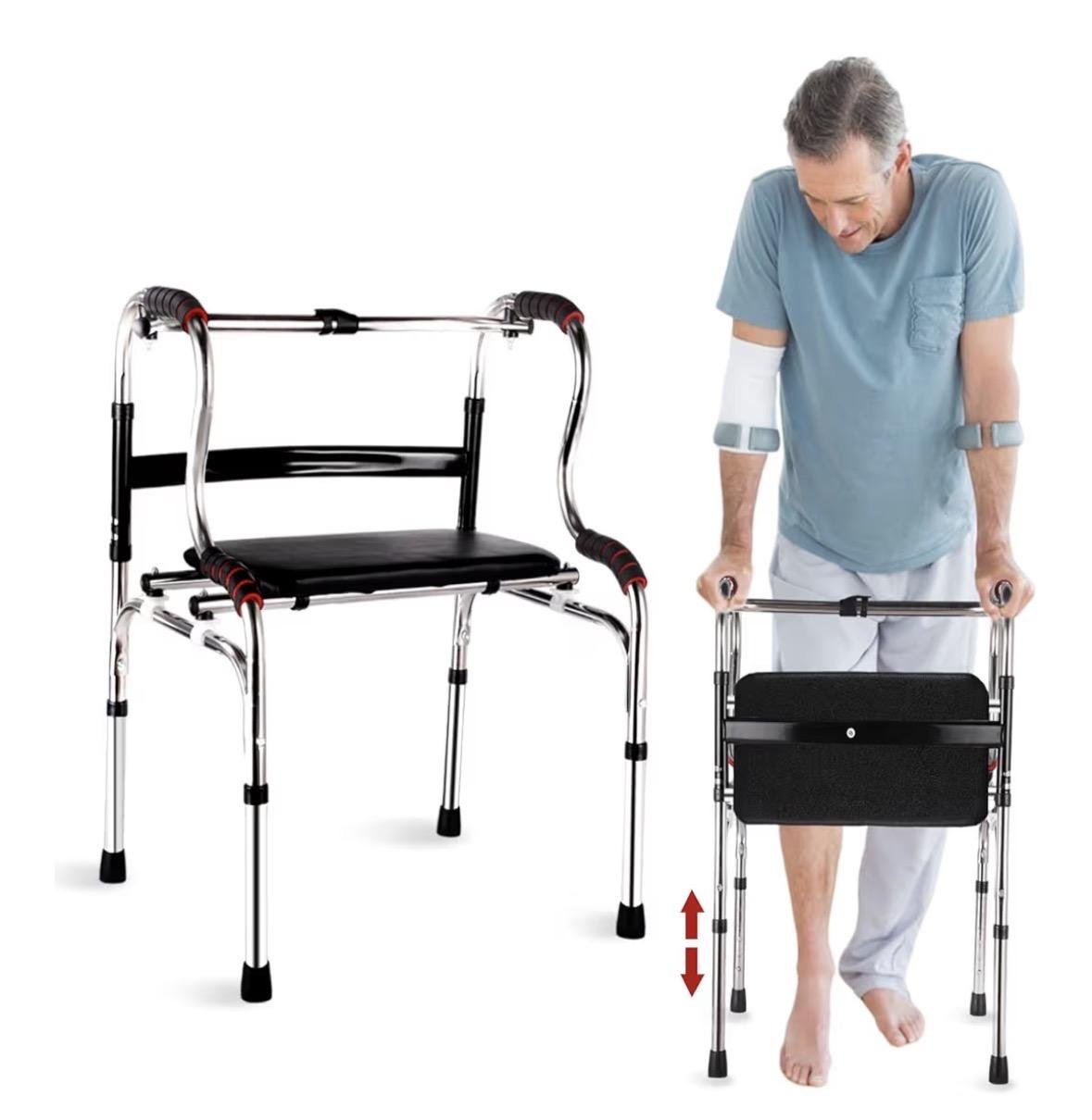 Andadera para Adulto Mayor con Asiento, Plegable