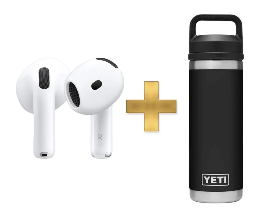 Apple AirPods 4 + Botella yeti 18 oz