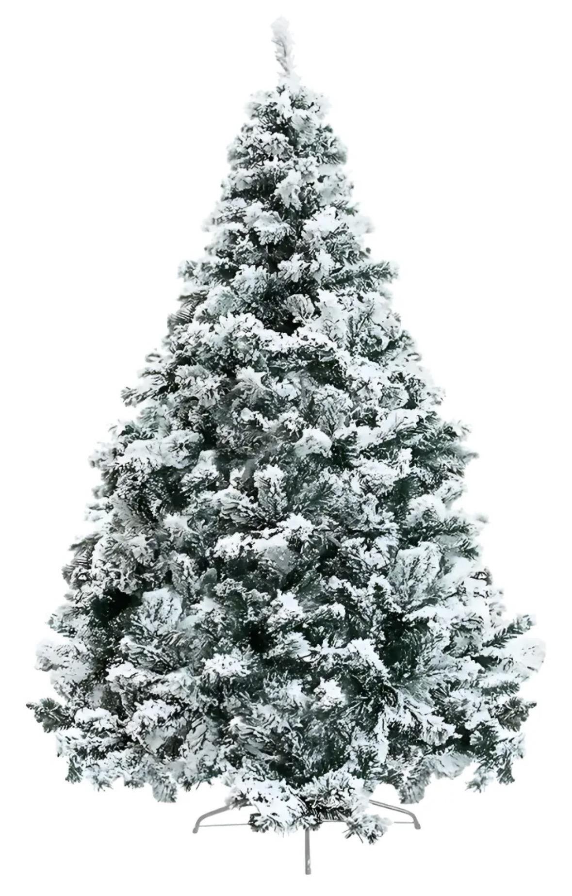 Arbol Navidad Artificial Premium 210cm Nevado 886 Puntas PVC Acero Base Incluida Diseño Frondoso