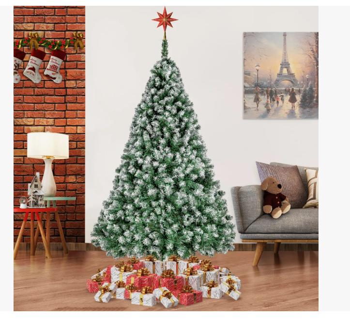 Arbol Navidad Verde Semi Nevado 1.9m 900 Ramas