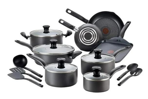 Bateria De Cocina Antiadherente 18 Pz T-fal Initiatives