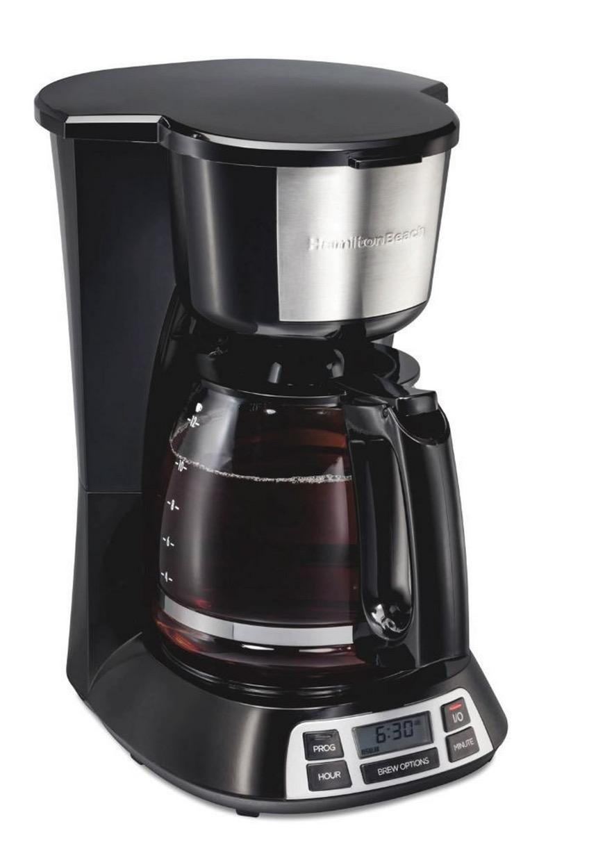 Cafetera Hamilton Beach 12 Tazas Programable Filtro Permanente Color Negro
