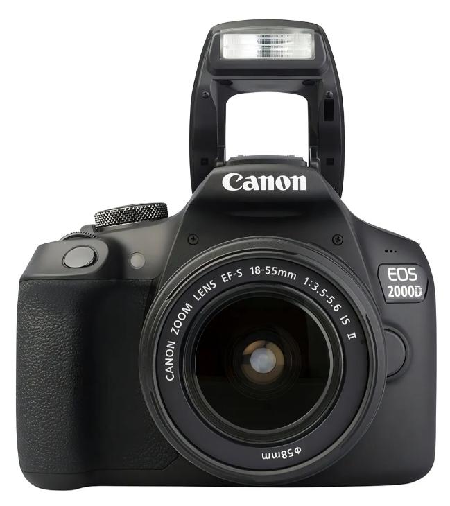 Canon EOS 2000D + 18-55mm IS II DSLR color negro