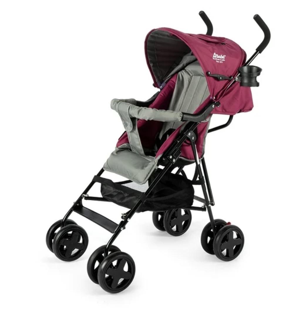 Carriola Plegable con Reclinado y Toldo Carri D'Bebe - Rosa