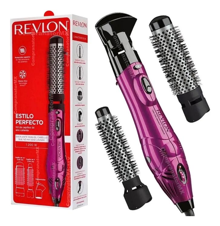 Cepillo Secadora Aire Caliente Revlon Titanio Volumen Iones Rosa