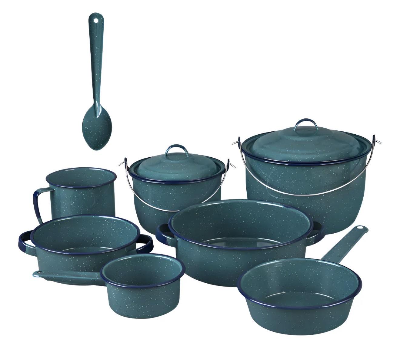 Cinsa Bateria de cocina Superior de Acero Vitrificado 10 piezas (Aqua)
