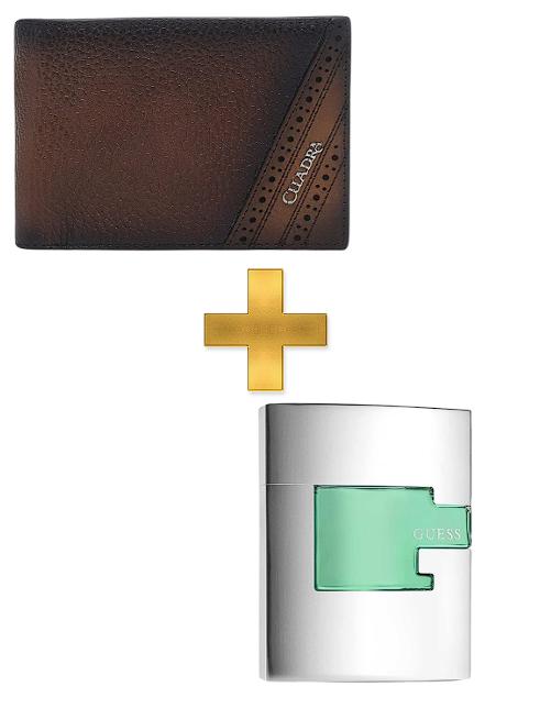 Combo Guess By Parlux Fragrances For Men. 75ml + Cartera en piel de venado para caballero
