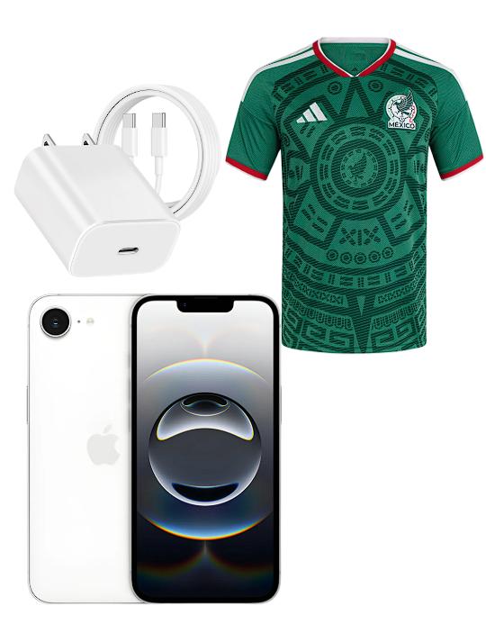 Combo Apple iPhone 16e (128 GB) - Blanco + Jersey de Selección Nacional de México para hombre