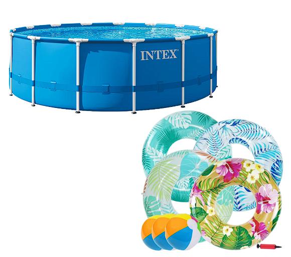 Combo Alberca Circular Intex 6503 Litros 366 x 76 cm + Inflables para alberca 8PCS Fruta