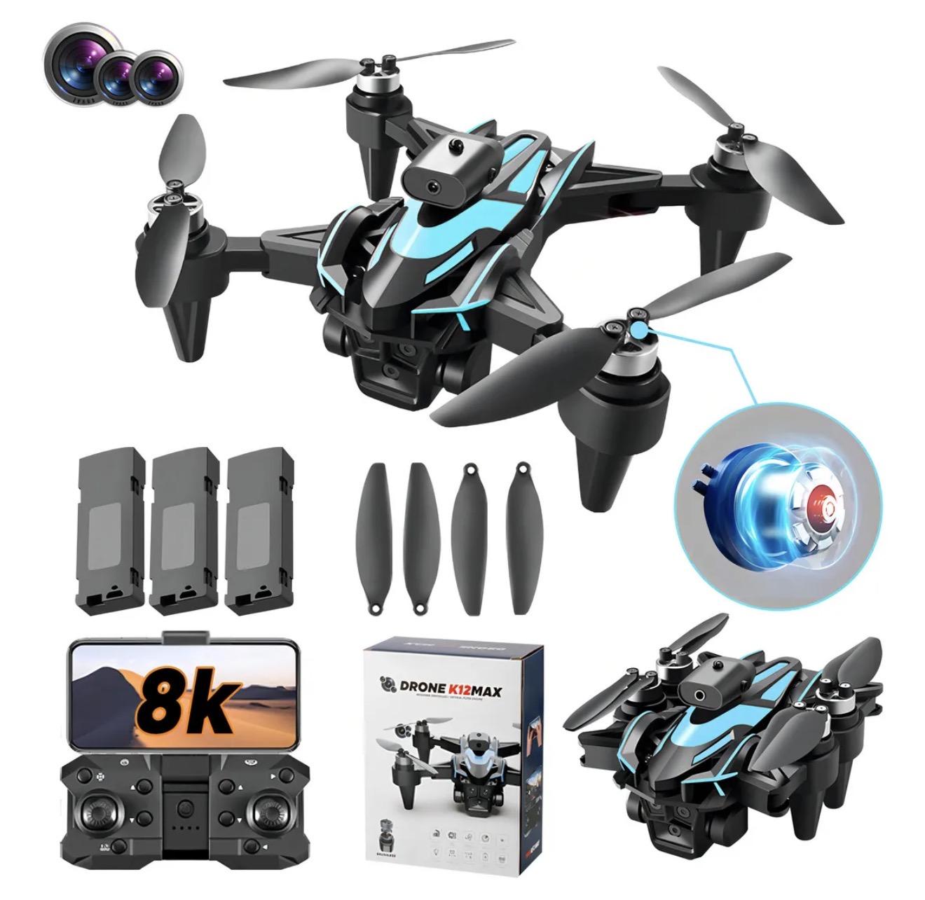 Drone Zll K12max Con Dual Cámara 8k Negro 2.4ghz 3 Batería