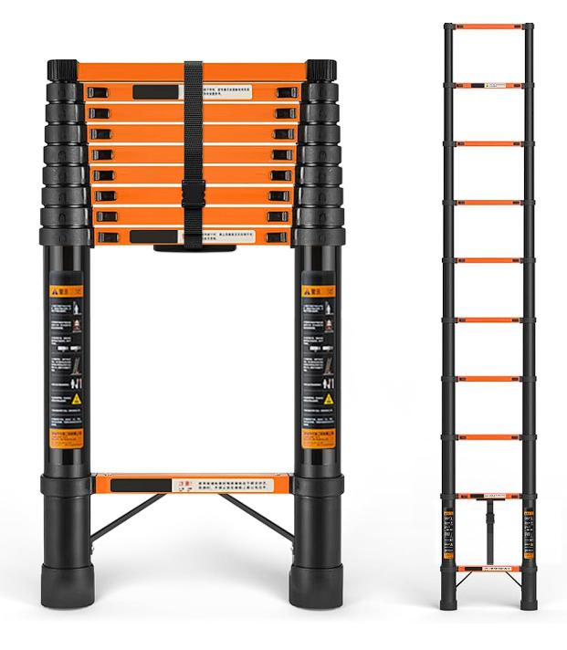 Escalera Telescópica Recta 3.9 M, Escaleras Plegables para Casa Retractil y Portátil