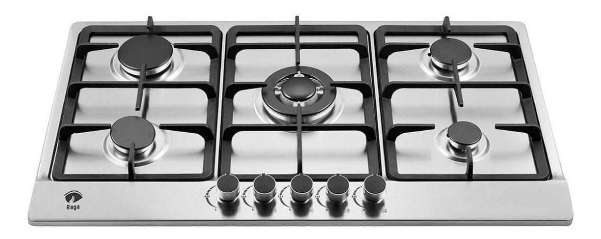 Estufa De Mesa/parrilla De Gas 5 Quemadores Acero Inoxidable Color Plateado