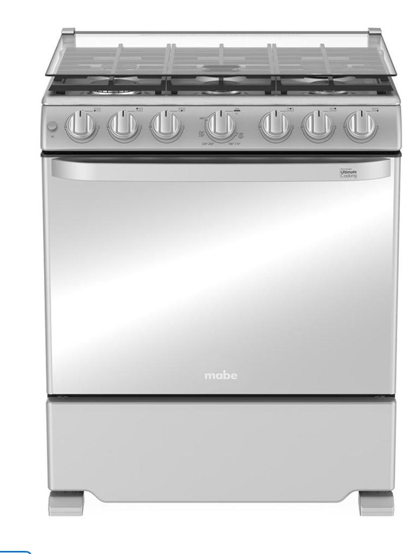 Estufa Mabe De 76 Cm Plata Mercury con Capelo Puerta Espejo WEM7643CFIS0