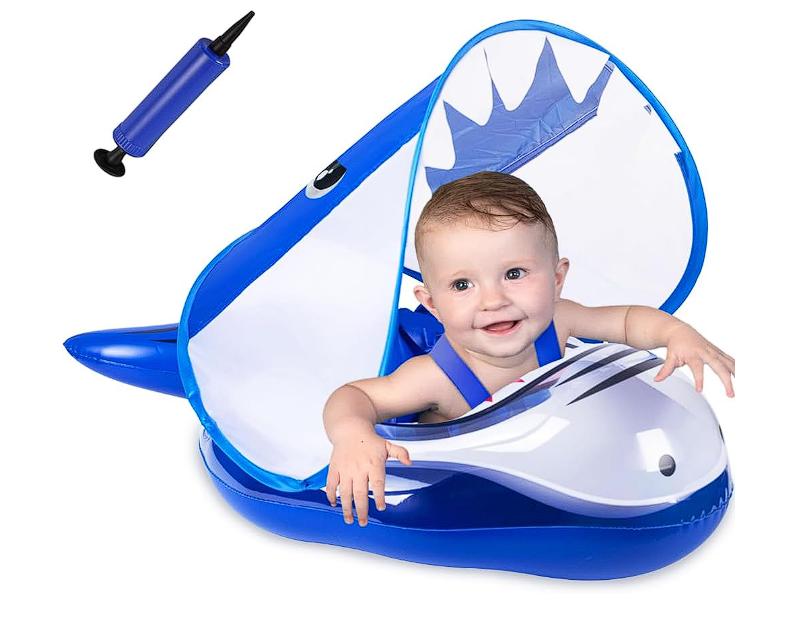 Flotador Inflable para Niños con Asiento de Seguridad y Toldo Solar Desmontable