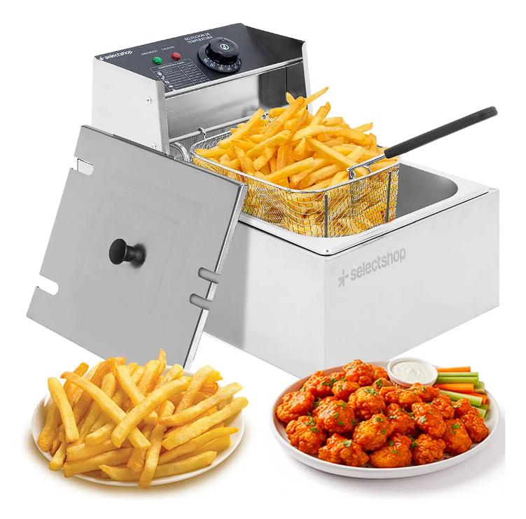Freidora Aceite Eléctrica Sumergible 6 Lt Industrial Acero Inox
