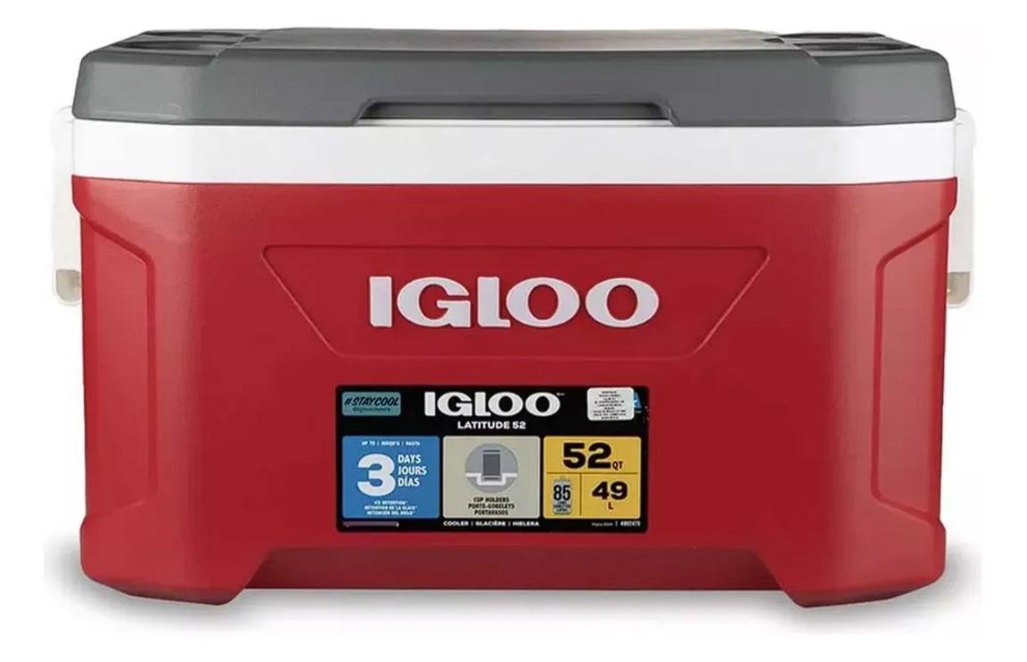Hielera 52 Qt Latitude Roja Industrial 85 Latas Igloo 
