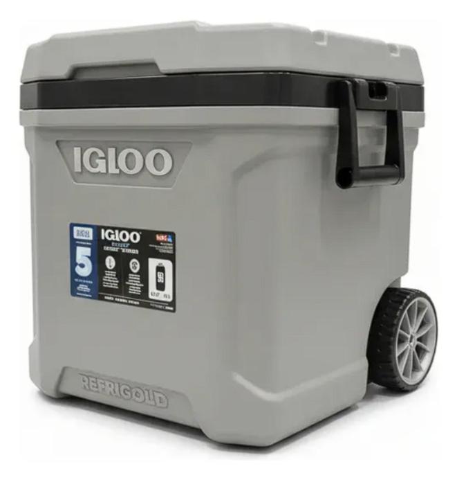 Hielera Igloo Latitud Capacidad 58l/98 Latas Con Ruedas Gris