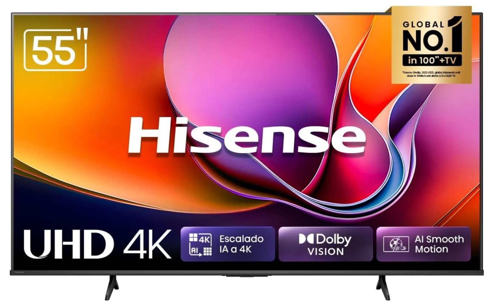 Hisense Television A65N (Modelo 2025) Pantalla 55 Pulgadas, Smart Vidaa TV UHD 4K
