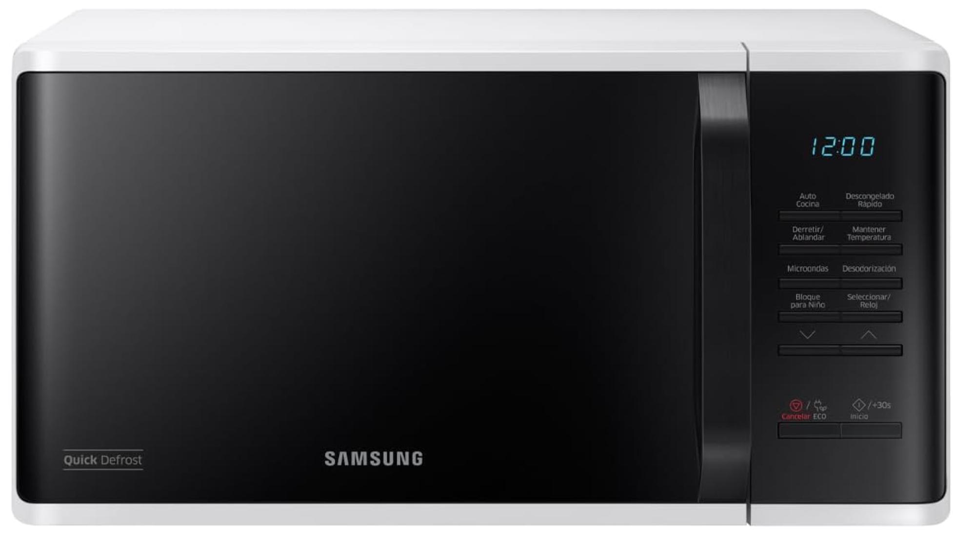 Horno de Microondas Samsung 0.8 Pies, recubrimiento interior en ceramica, modo ECO