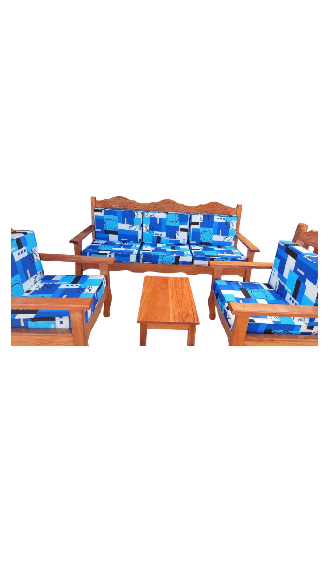 Juego de sala madera artesanal 