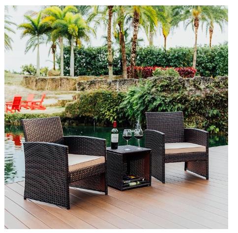 Juego de Muebles de Mimbre para Patio