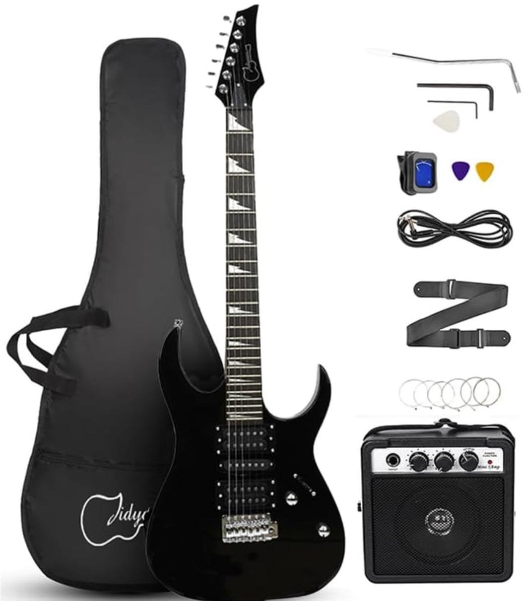 Kit de Guitarra Eléctrica de 39 Pulgadas para Principiantes con Amplificador 5W y Accesorios Complet
