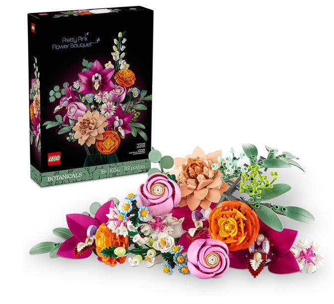 LEGO Botanical Ramo de Flores Fantasía en Rosa Kit de construcción y decoración Floral para Adultos,