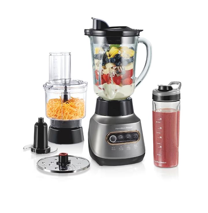 Licuadora Hamilton Beach 3 en 1 4 Velocidades 800W 1.4 L Color Gris