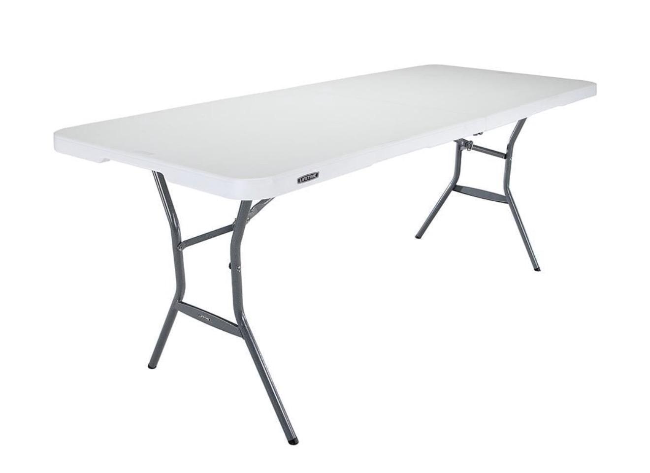 Mesa Lifetime Plegable Rectangular Blanco