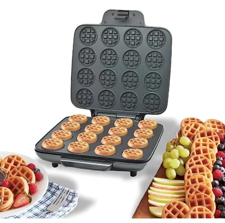 Minimáquina Para Hacer Gofres Eléctrica 16 Rejillas Negro