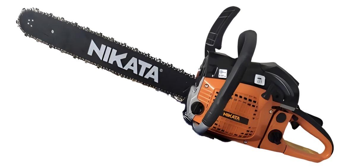 Motosierra De 20 Con Motor 52 Cc Nikata Color Naranja