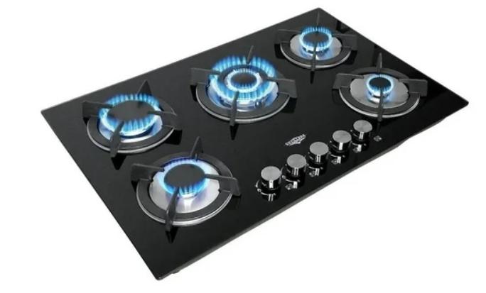 Parrilla Gas 5 Quemdores Empotrable Vidrio Templado Gutstark Home Vidrio Templado Cocina