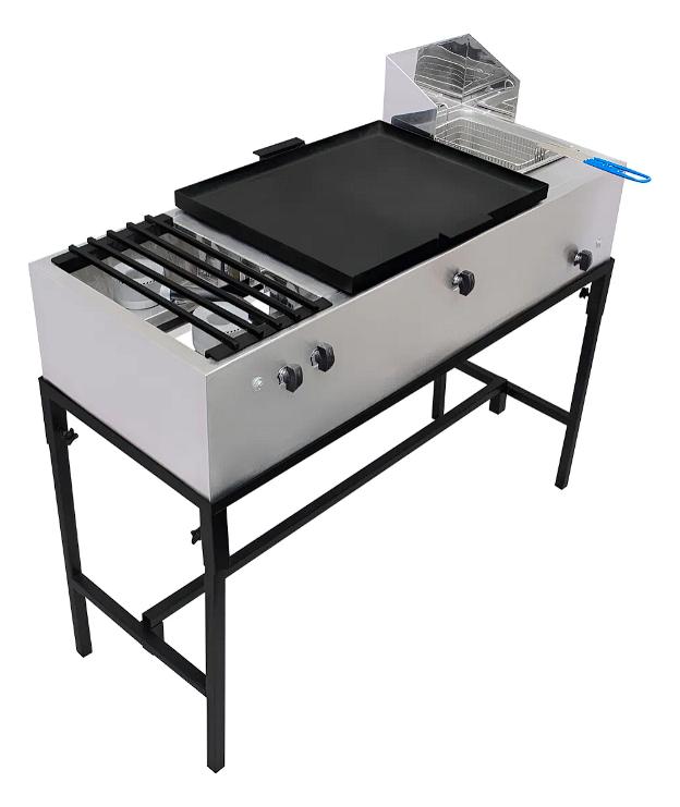 Plancha Parrilla Y Freidora Acero Inoxidable 120 cm