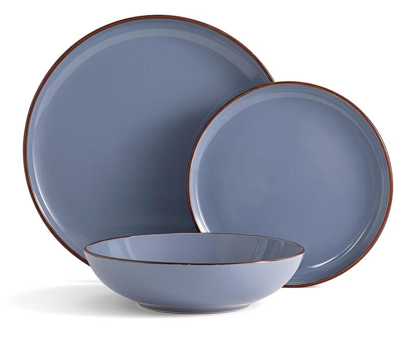 Vajilla de Cerámica Azul para 4 Personas 12 Piezas