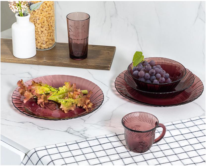 Vajilla de Vidrio Uva para 4 Personas