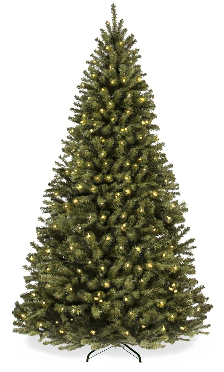Árbol de Navidad Artificial de Abeto preiluminado de 9 pies para el hogar