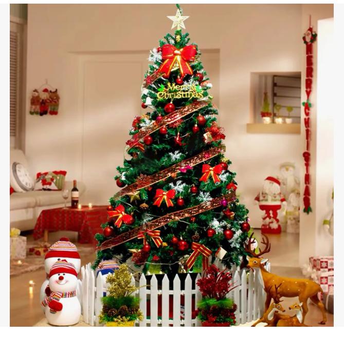 Árbol De Navidad 210cm Con Tira De 140 Led Con Controlador